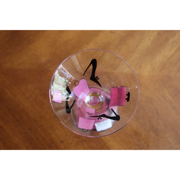 Lolita Love My Martini Shopaholic Glass 10oz Hand Painted Purse Heels Bag w/ Box - Picture 6 of 10